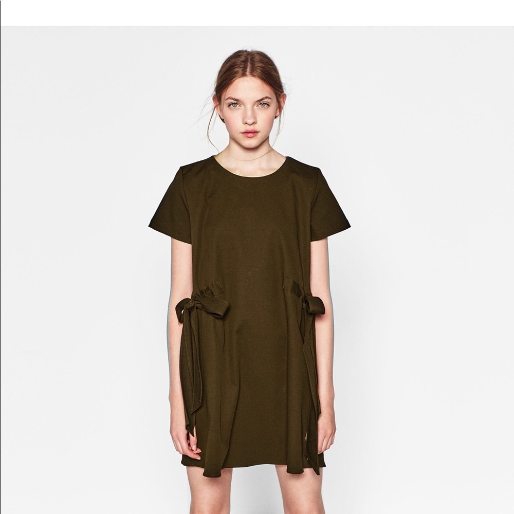 NWT Zara Dress with Bow details. Size Small